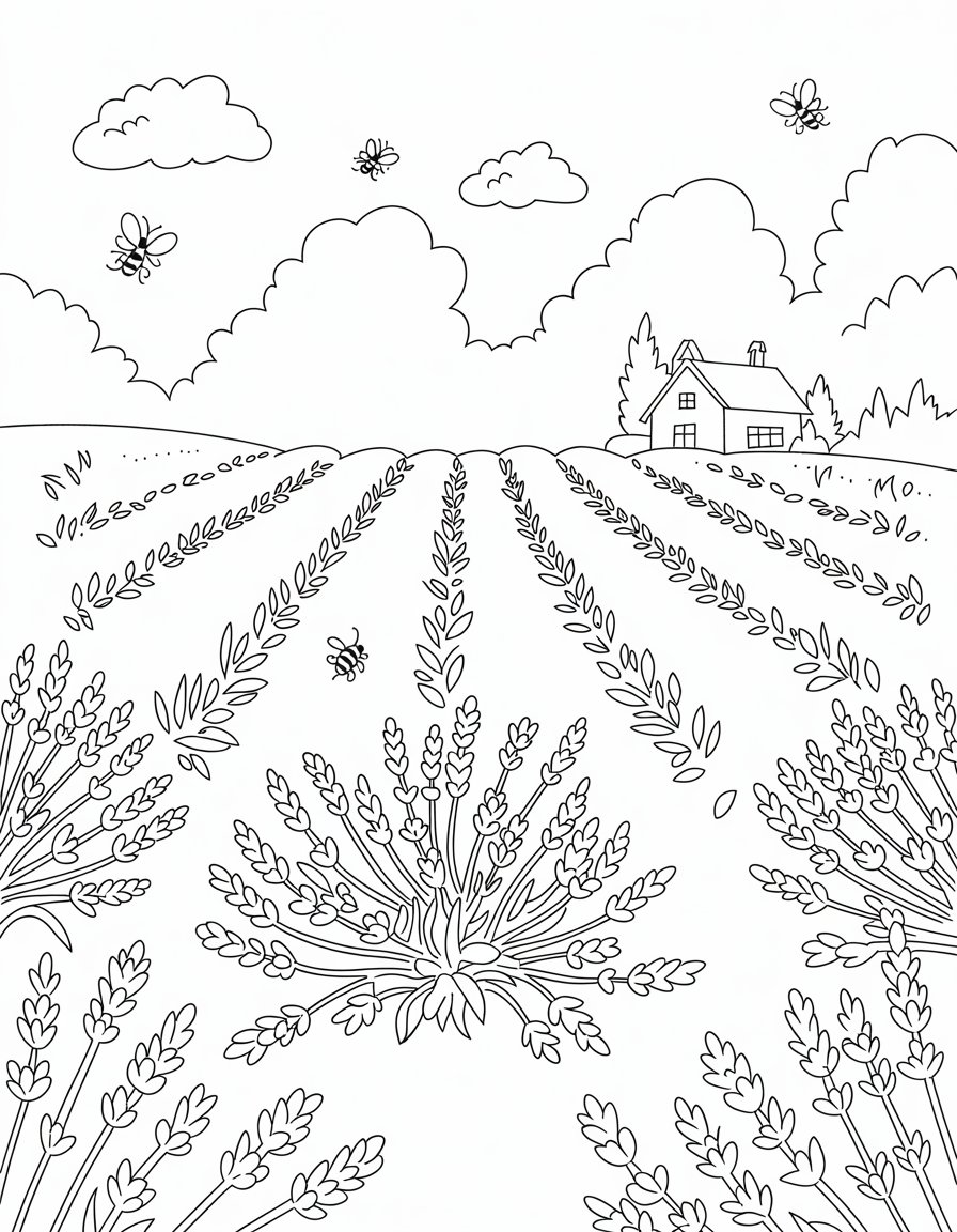 Lavender Field Landscape